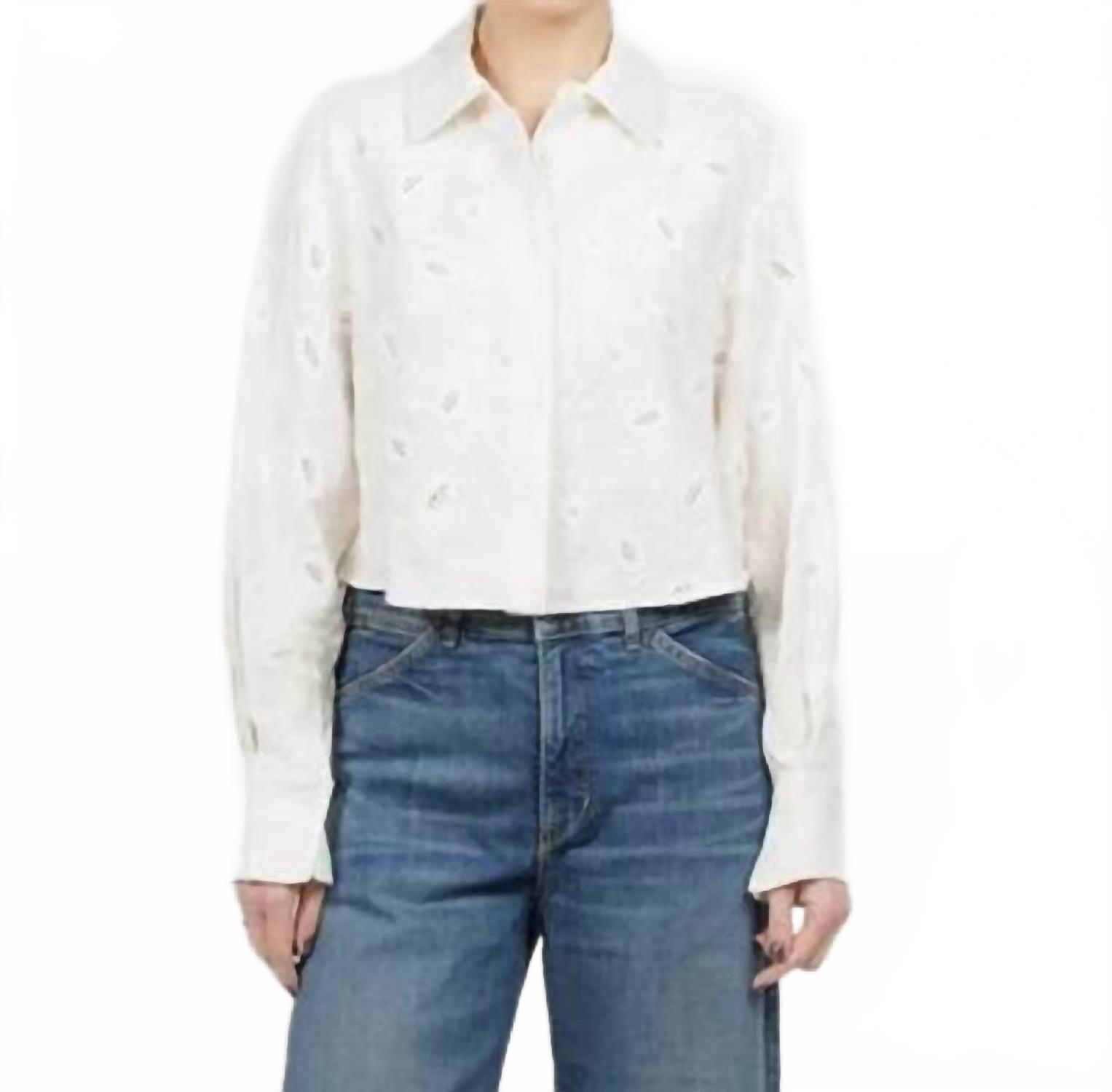 New Simkhai Farlowe Cropped Shirt In Ivory